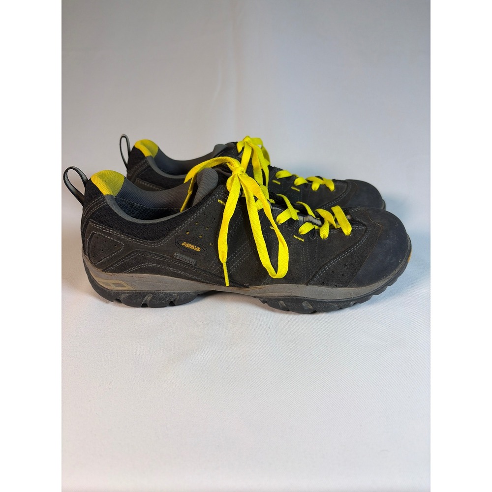 Asolo Nucleon GV Hiking Shoes Mens 10.5 Black Yellow Gore-Tex Vibram Megagrip